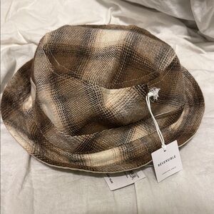 American eagle Reversible Brown Plaid Bucket Hat
